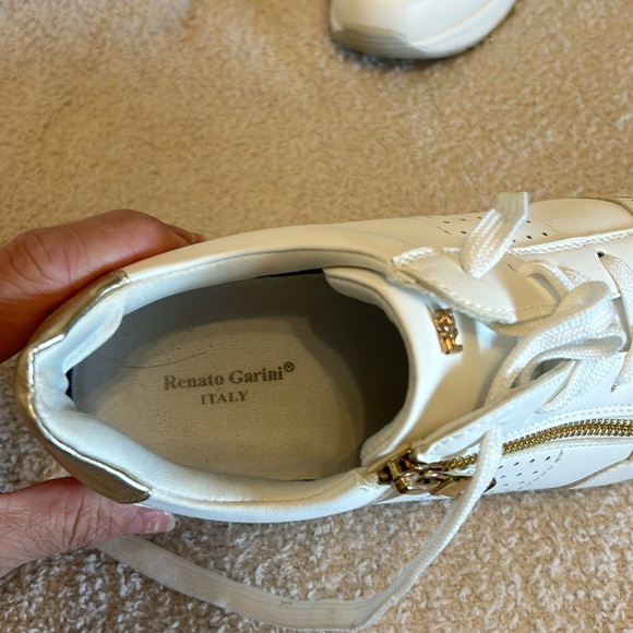 Renato Garini made in Italy size 40 US 10 white and gold  platform sneakers EUC - Picture 4 of 8